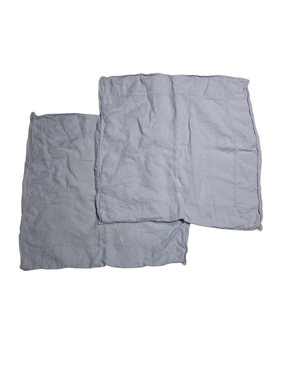 Serena & Lily Light Blue Linen Euro Shams Set of 2